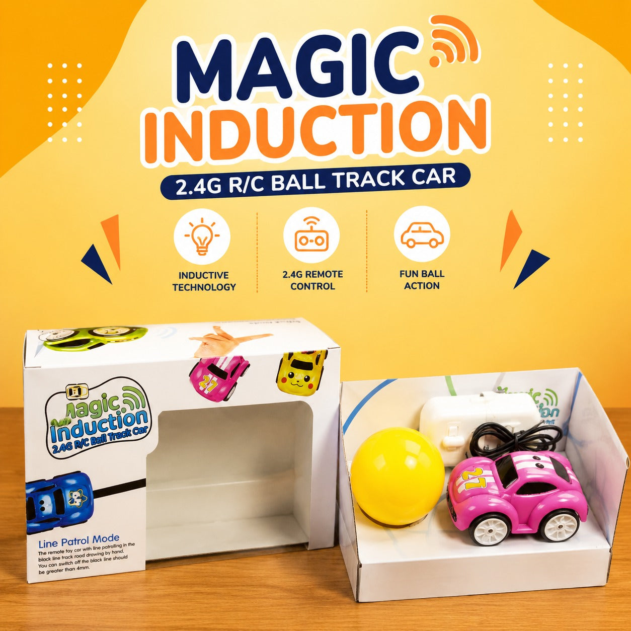 Magic Induction RC Car – 2.4GHz Line Following Toy for Kids