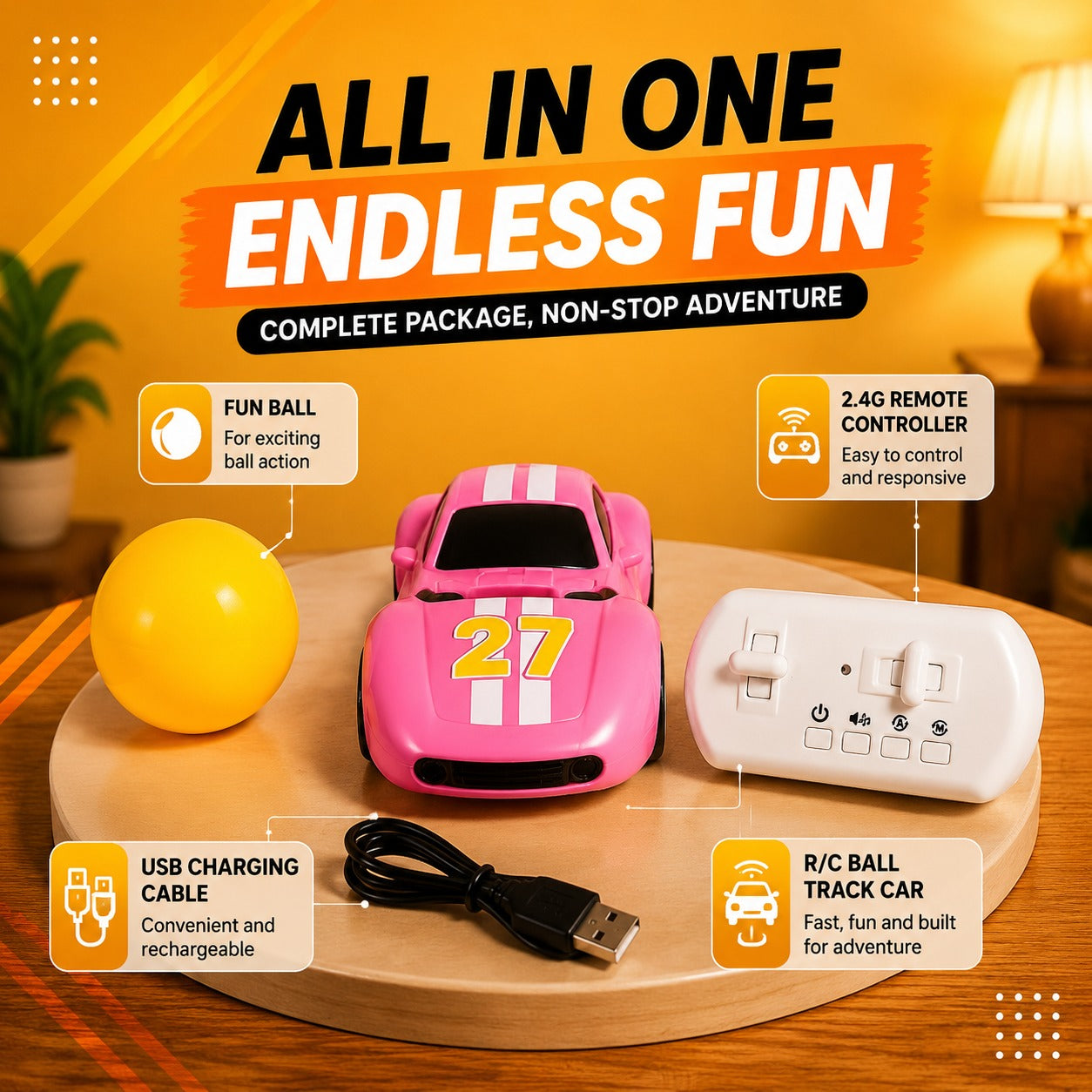 Magic Induction RC Car – 2.4GHz Line Following Toy for Kids