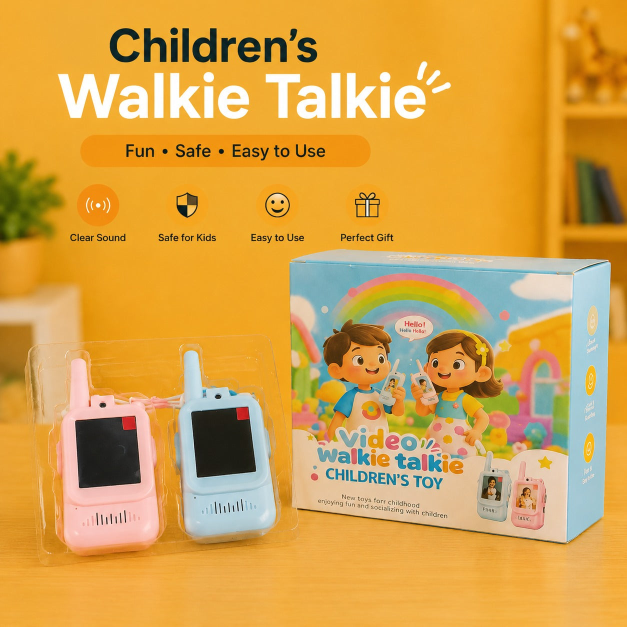 Kids Video Walkie Talkie Set | Rechargeable Two Way Toy for Children
