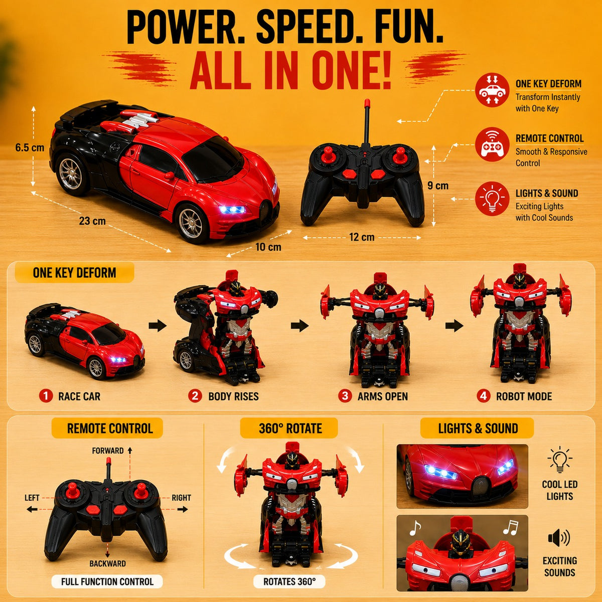 RC Transforming Robot Car 1:18 | Remote Control Deformation Car