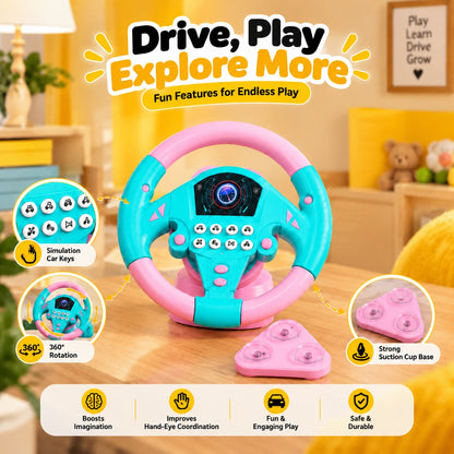 Kids Steering Wheel Toy with Lights & Sounds