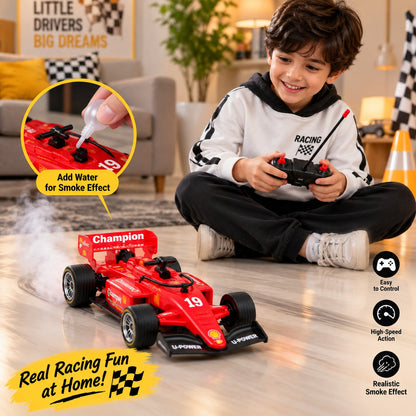 Rechargeable RC Formula Racing Car for Kids – Remote Control Car with Smoke Effect