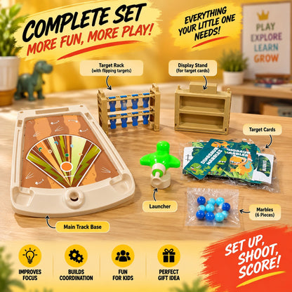 Dinosaur Marble Shooting Game for Kids – Catapult Target Toy