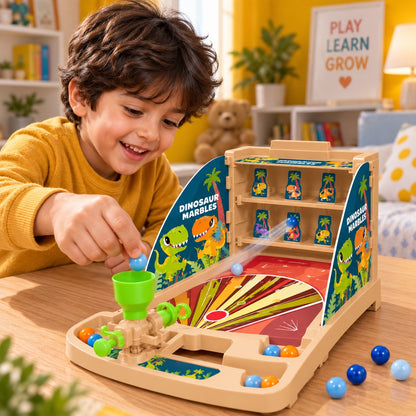 Dinosaur Marble Shooting Game for Kids – Catapult Target Toy