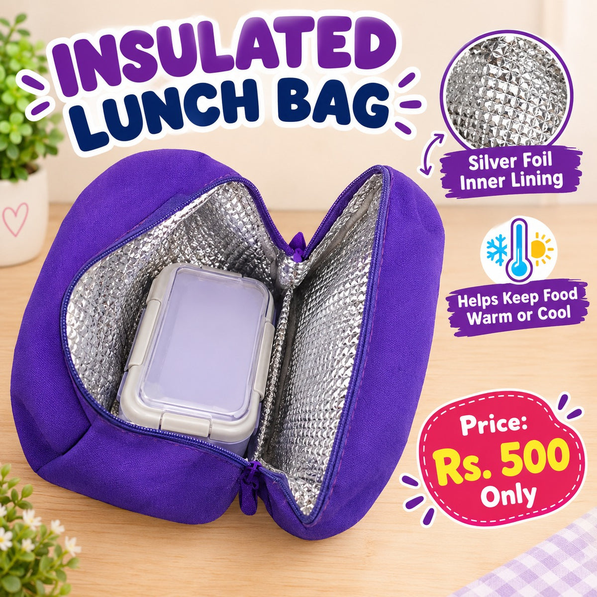 Kids Insulated Lunch Box Bag – Multiple Colors Available