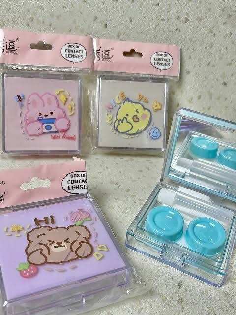 Cute Contact Lens Case Kit with Mirror & Accessories