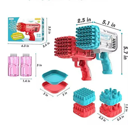 Electric 2-in-1 Rocket Bubble Gun for Kids