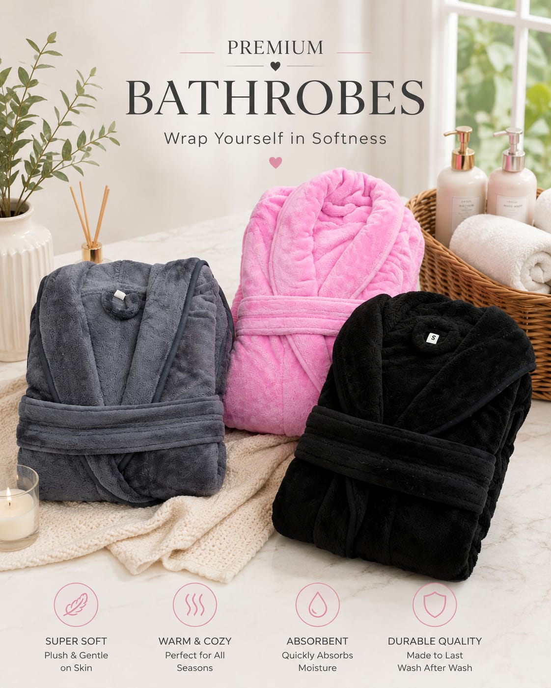 Couple Fleece Bathrobes | Winter Robes