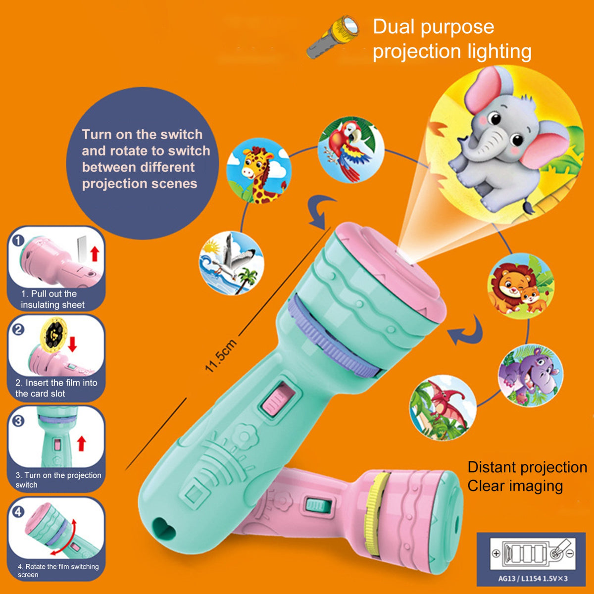 Kids Slide Projector Flashlight Toy