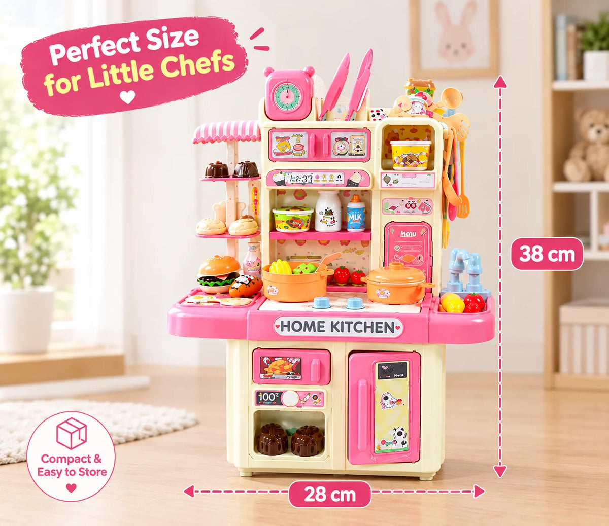 Inbealy® | Kids DIY Dream Kitchen Playset with Lights & Steam