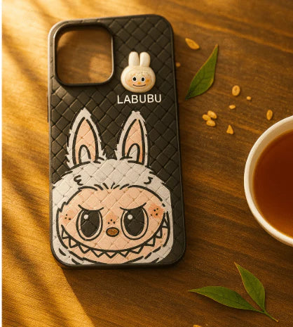 Labubu - 3D Bunny Woven‑Texture Protective iPhone Case
