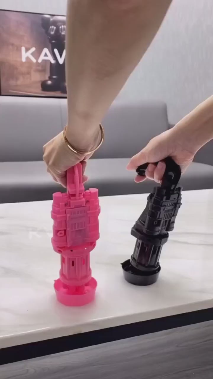 8-Holes Automatic Bubble Gun With FREE Bubble Solution Bottle