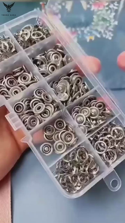 Button Puncher with 50 Button Packet – Perfect for Crafting, Sewing & DIY Projects