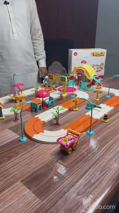 Kids Amusement Park Train Track Set