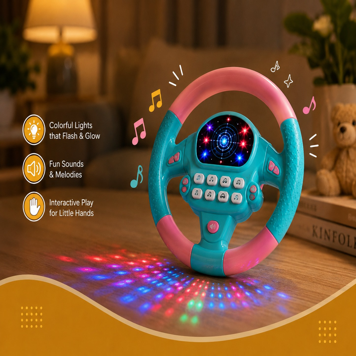 Kids Steering Wheel Toy with Lights & Sounds